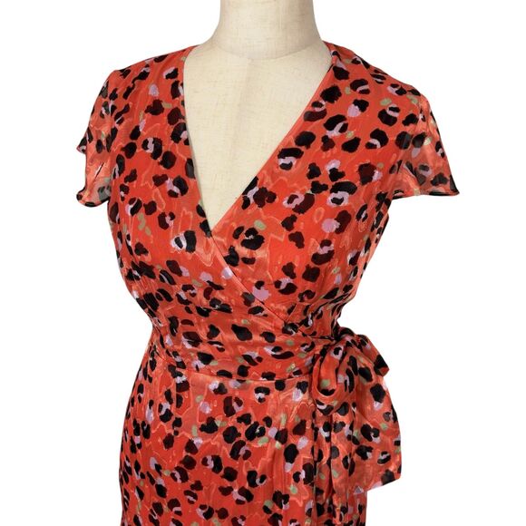 Modcloth x Hutch Party Prowl Leopard Print Wrap Dress Women’s Small - Picture 4 of 10